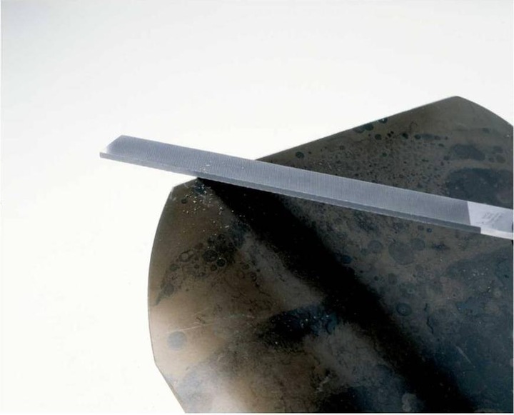 Actual product image Bahco ERGO mill saw file with 2-component handle and a round edge, bastard cut 150 mm (Slash 1, 150 mm)