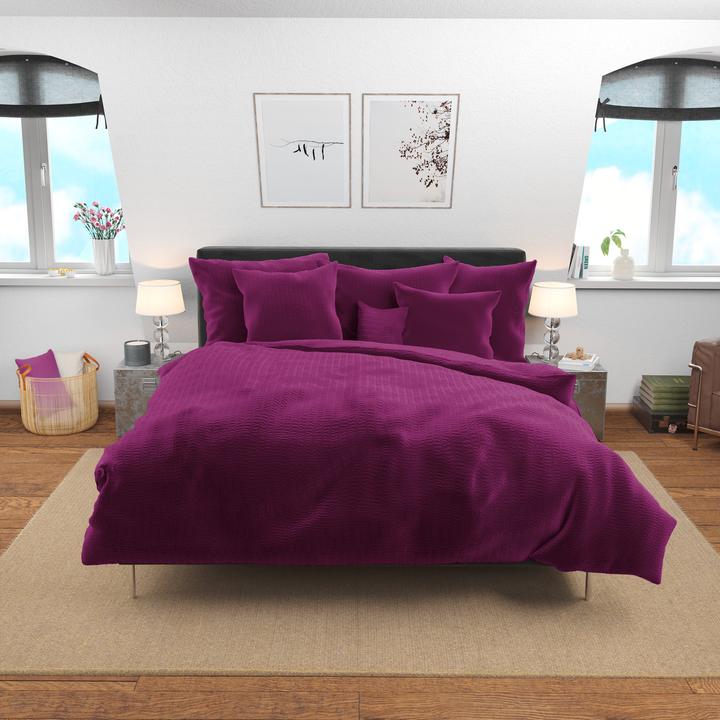 Produktbild Lotus Bettwaren Bettwäsche Satin Seersucker uni (Duvetbezug, 200 x 210 cm)