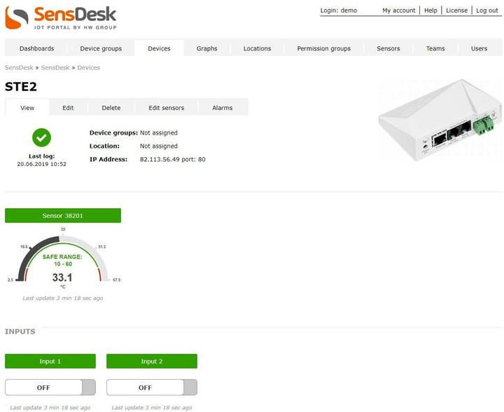 Produktbild HW Group HWgroup Temperatur-Sensor SNMP, WLAN, PoE HWg-STE2-R2-Kit