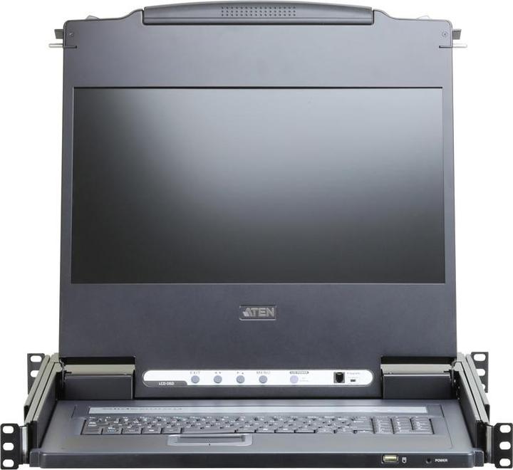 Produktbild Aten CL6700MW, KVM-Konsole, 17,3" Full HD LCD, DVI, Rackmontage, UK-Layout