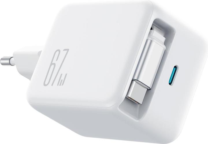 Productafbeelding Joyroom GaN USB-C Charger with Retractable Cable 67W - White (67 W)
