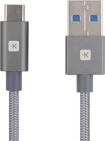 Image du produit Skross Câble USB Câble USB-C 3.0, Braiding, 1,20m space gray (1.20 m, USB 3.0, 36 W)