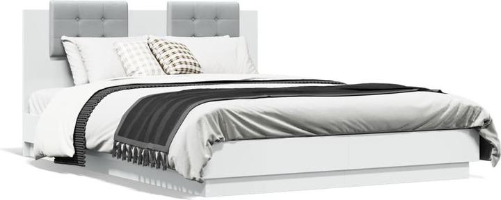 Produktbild vidaXL Bettgestell mit Kopfteil und LED-Leuchten (120 x 200 cm)