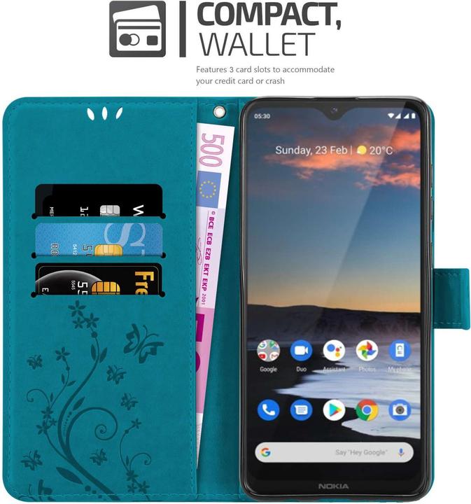 Actual product image Cadorabo Case for Nokia 5,3 Flower Book (Nokia 5.3)
