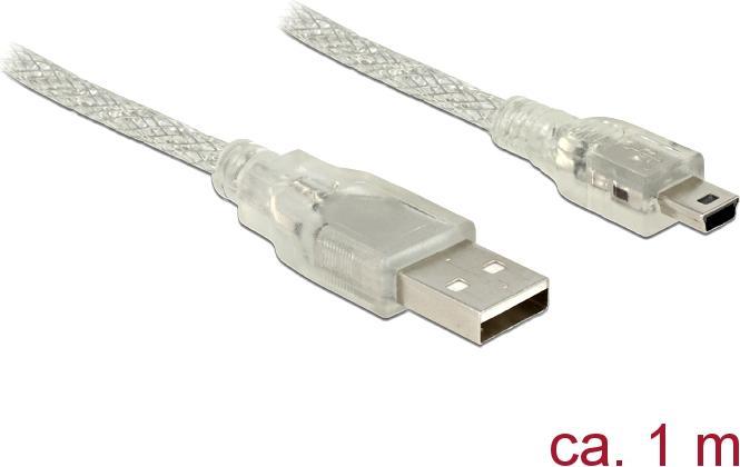 Actual product image Delock Cable USB Type-A male USB Mini-B male 1 m tr (1 m, USB 2.0)