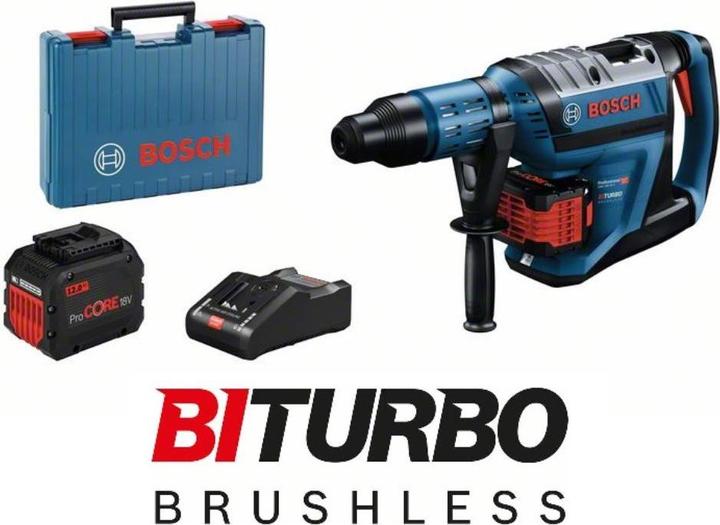 Produktbild Bosch Professional Akku-Bohrhammer BITURBO mit SDS max GBH 18V-45 C, 2 x Akku ProCORE18V 12.0Ah (Akkubetrieb)