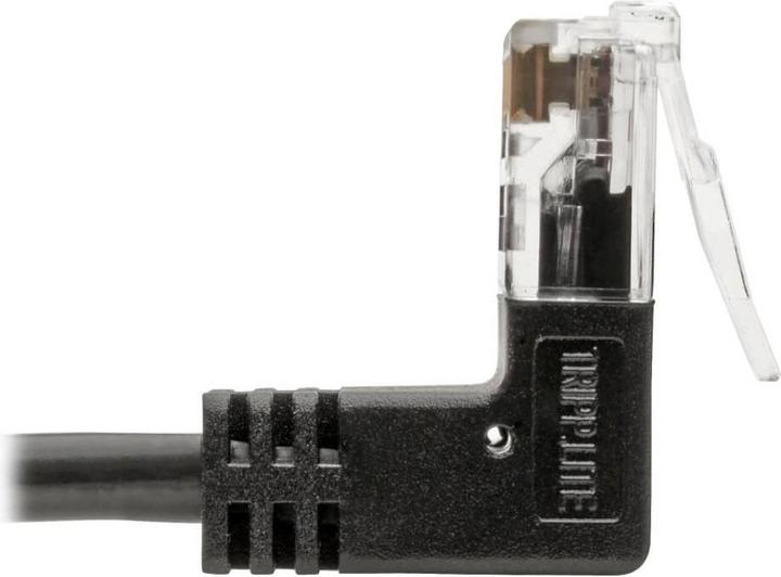 Actual product image Eaton Right-Angle Cat6 Gigabit Snagless Molded Slim UTP Ethernet Cable RJ45m/M Black 2 ft. (U/UTP, CAT6, 0.60 m)