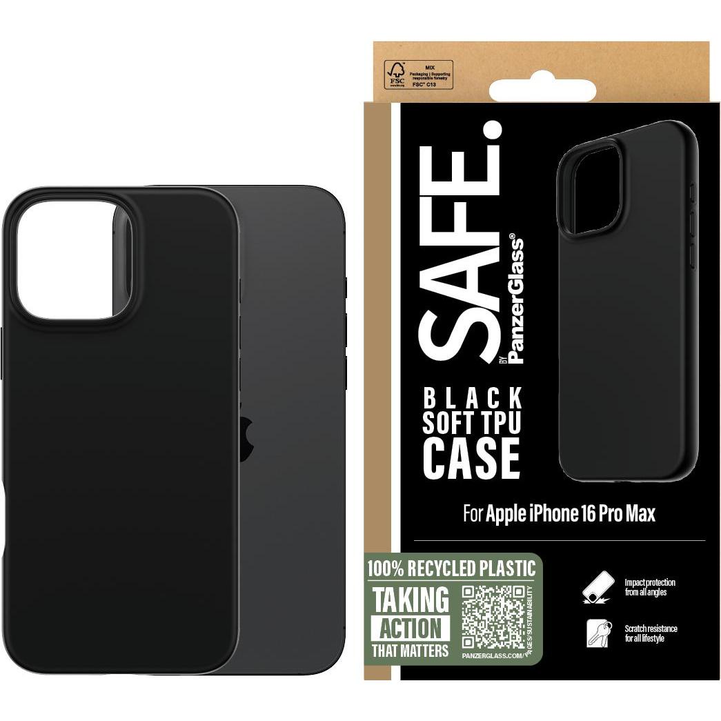 Thumbnail - Safe TPU Case (Apple iPhone 16 Pro Max), Smartphone Hülle, Schwarz