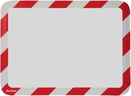 Produktbild Tarifold BIELLA Rahmen-Sichttafel Safety A4 rot/weiss selbstklebend (A4)