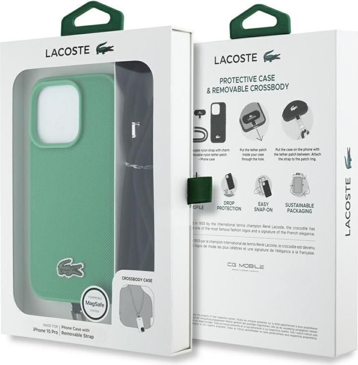 Immagine prodotto Lacoste Etui Iconic Petit Pique Crossbody Cord MagSafe do iPhone 15 Pro zielony (Apple iPhone 15 Pro)