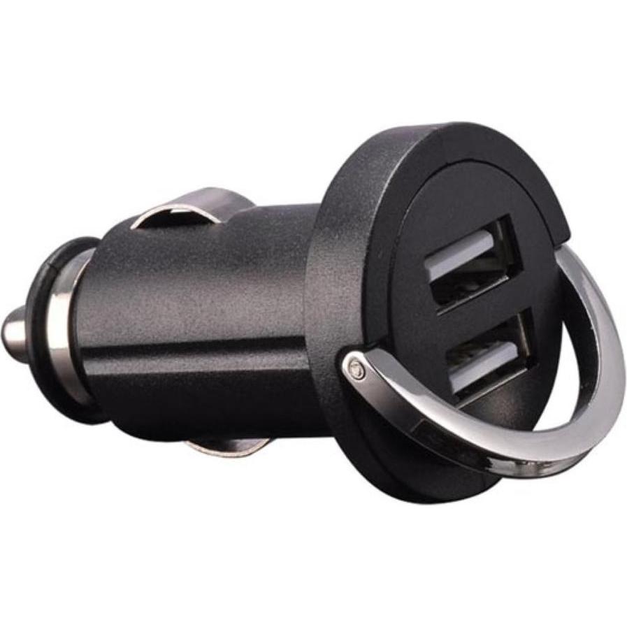 Velleman CARICABATTERIE PER AUTO CON DOPPIA CONNESSIONE USB - 5V / 2,1 A, 10,5 W max., Adattatore per auto, Nero