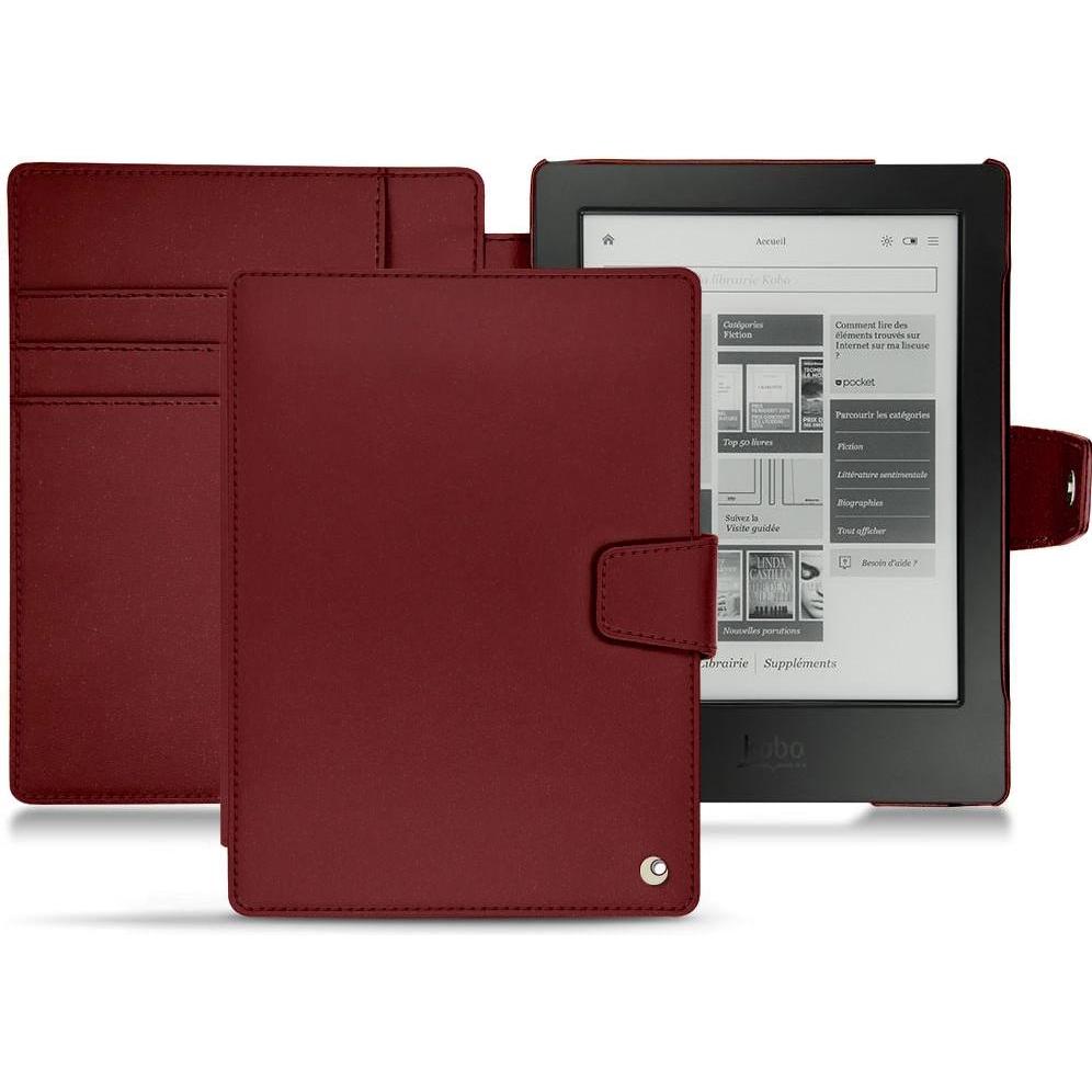 Noreve Lederschutzhülle Wallet (Aura H2O), eReader Zubehör, Rot
