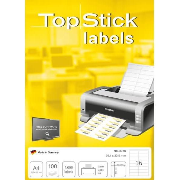TopStick, Etiketten, TOP STICK Universal-Etiketten, 99,1 x 33,9 mm, weiá