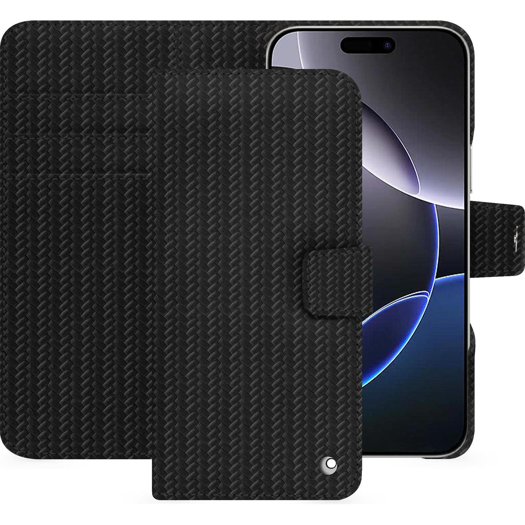 Noreve Lederschutzhülle Apple iPhone 16 Pro Max (Apple iPhone 16 Pro Max), Smartphone Hülle, Schwarz