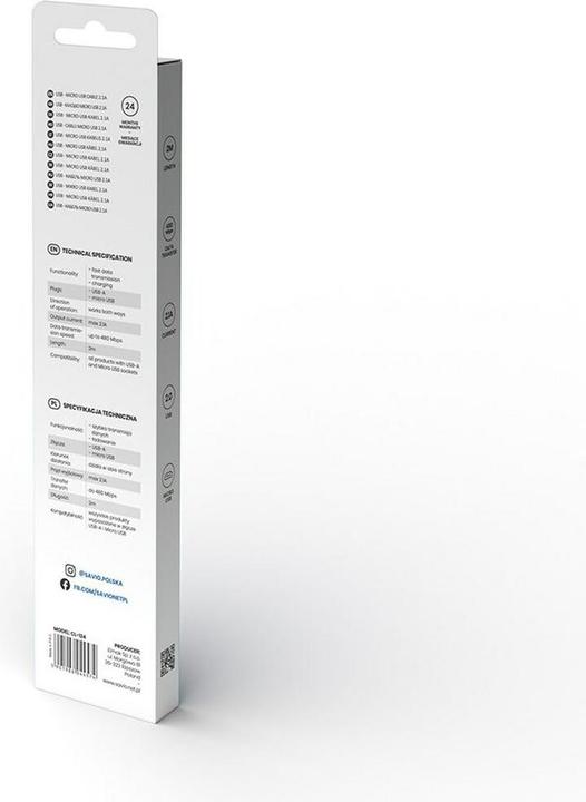 Image du produit Savio USB A-Micro B USB (2 m, USB 2.0)