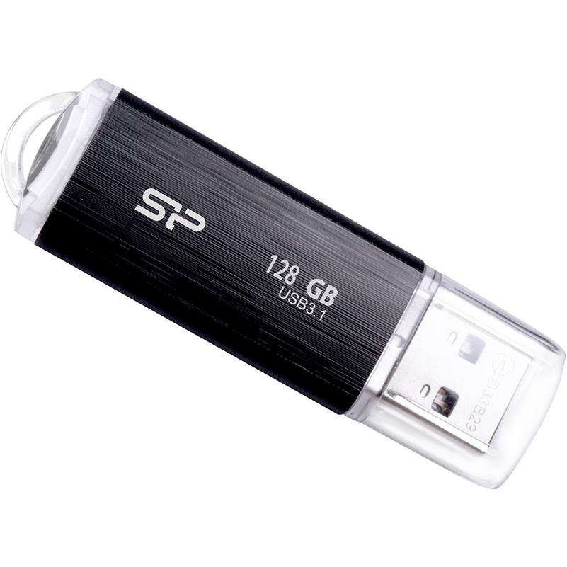 Silicon Power Blaze B02 (128 GB, USB-A, USB 3.1), USB Stick, Schwarz
