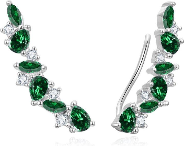 Image du produit Beneto OkouzlujÃcÃ podÃ©lnÃ© nÃ¡uÅ¡nice se zelenÃ½mi zirkony AGUP3299GR