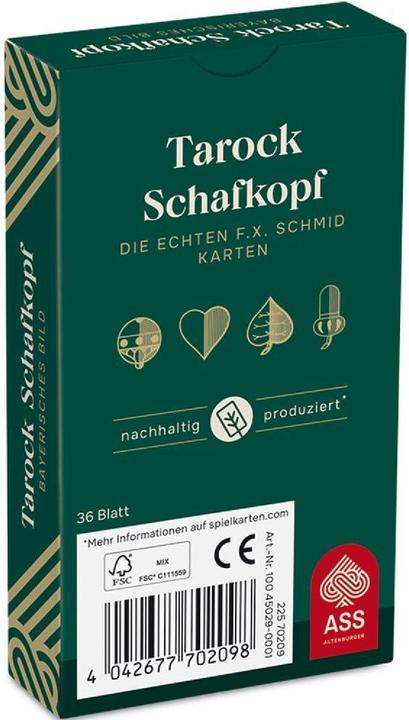 Productafbeelding ASS Altenburg 10045029-0001 - FSC Schafkopf/Tarock, Beiers plaatje in vouwdoosje (Duits, 3 Spelers)