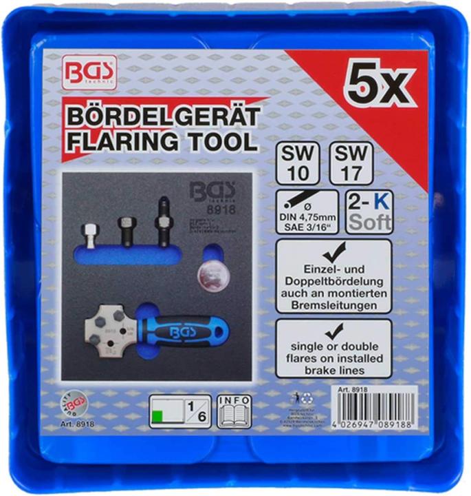 Produktbild BGS Werkstattwageneinlage 1/6: Bördelgerät SAE und DIN 4,75 mm (3/16")