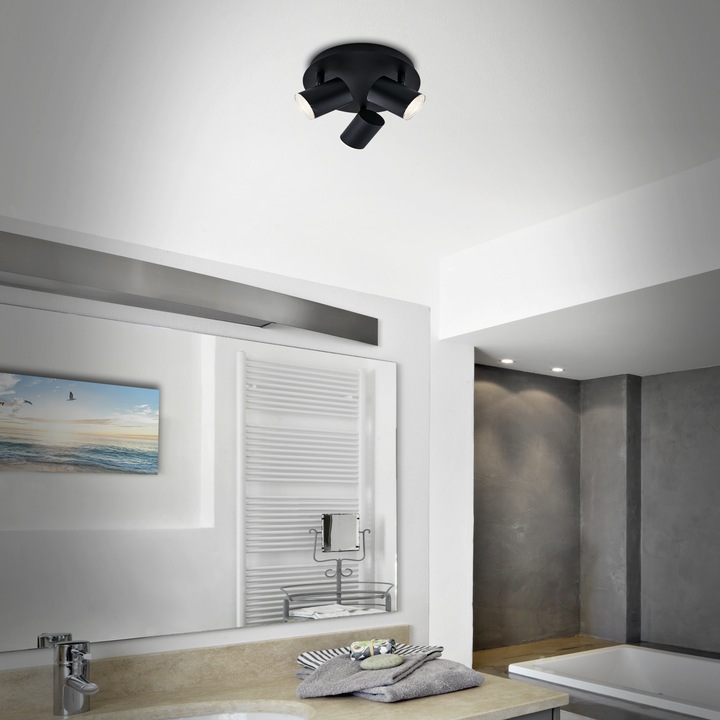 Produktbild Briloner LED Bad Spotleuchte, schwarz, exkl. 3xLED/GU10 (GU10)