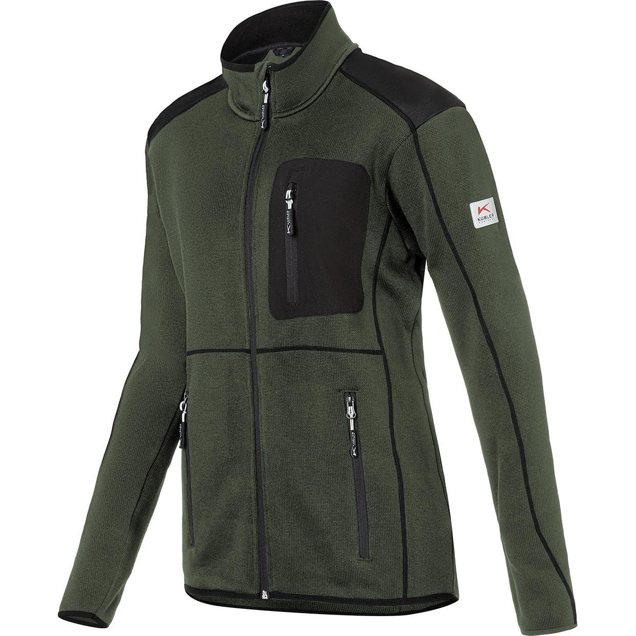Kübler, Damen, Jacke, Strickjacke Damen oliv/schwarz Form 1444 Grösse XXL (XXL), Grün, XXL
