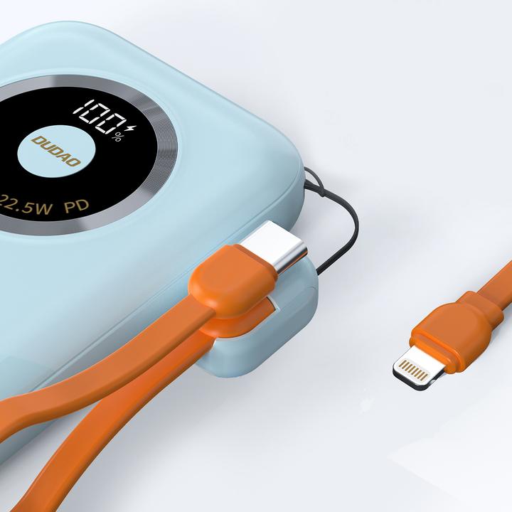 Actual product image Dudao Powerbank K21 Mini 10000mAh 22.5W USB-A / USB-C - blue (10000 mAh, 22.50 W, 37 Wh)