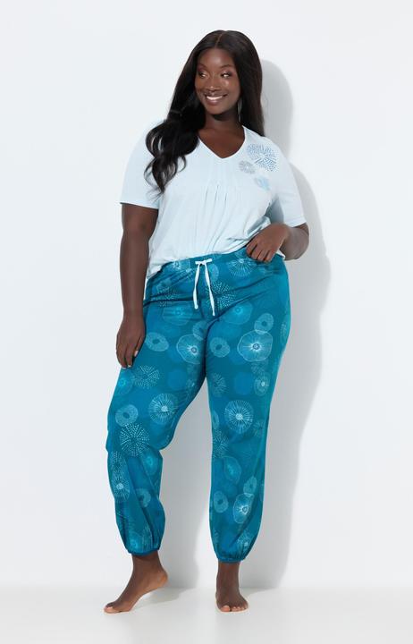 Produktbild Ulla Popken Pyjama, Kreise, V-Ausschnitt, Halbarm, Elastiksaum (60)