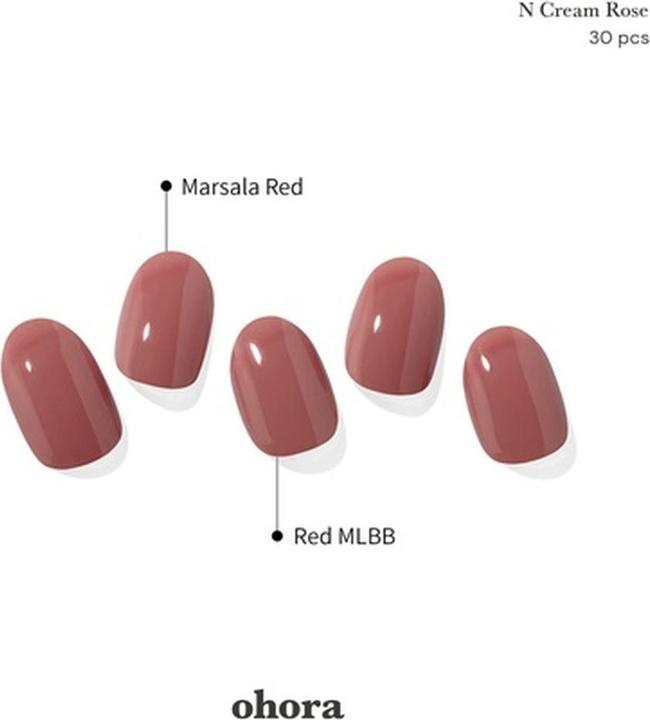 Image du produit Ohora Bandes de gel semi-durci pour ongles N Cream Rose (Ongles artificiels)