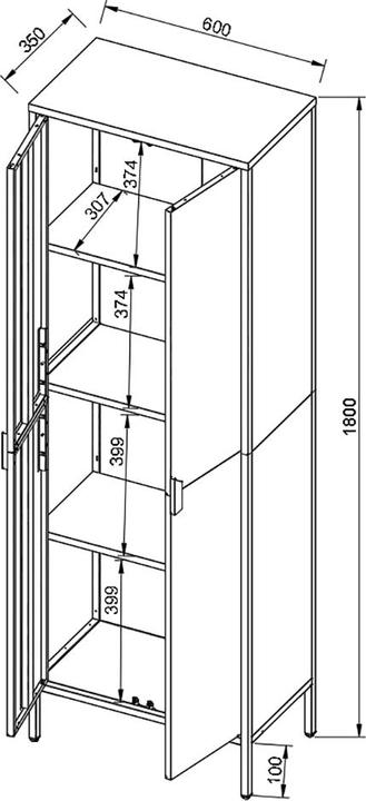 Immagine prodotto VCM Stahl Schrank Büroschrank Flokas XL (60 x 180 x 35 cm)