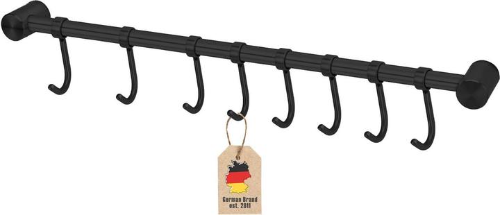 Actual product image Intirilife Stainless steel hanging rail with 8 hooks