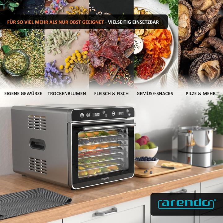 Produktbild Arendo Dörrautomat mit 8 Edelstahlgittern (700 W, 35°-85°C)