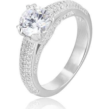 Beneto, Anello, Anello in argento con zirconi AGG342 - Circuito: 62 mm (L), (62)