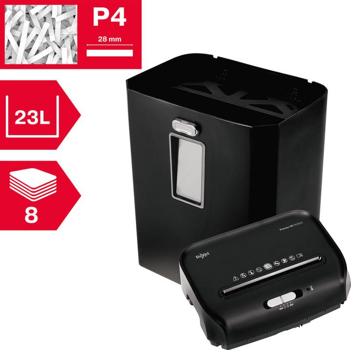 Image du produit Rexel Destructeur de documents Promax QS REX823 P-4, 8 pages (Coupe de particules)