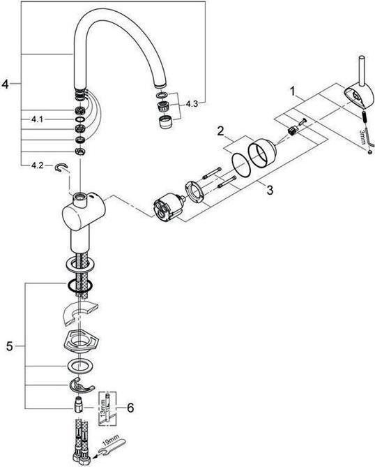 Produktbild Grohe Kchenarmatur mit Einhebelmischer Minta schwarz matt 32917