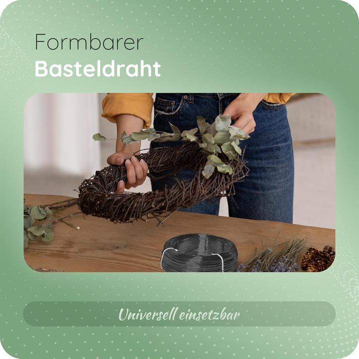 Image du produit Novaliv 120 Meter Aluminiumdraht 2mm Schwarz, Basteldraht ideal als Biegedraht zum basteln, Vielseit (60 m)