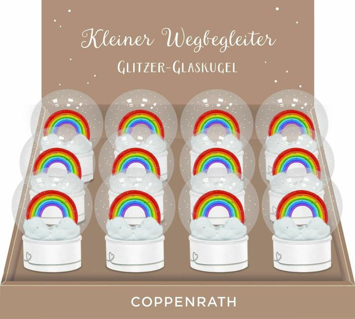 Produktbild Schneekugel Glitzer-Glaskugel Regenbogen