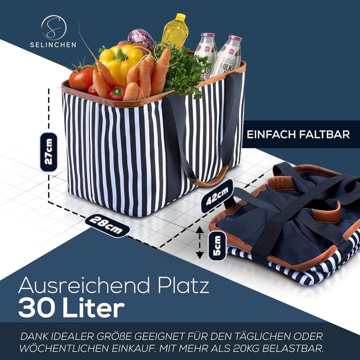 Produktbild Selinchen Premium Einkaufskorb Blau Weiss