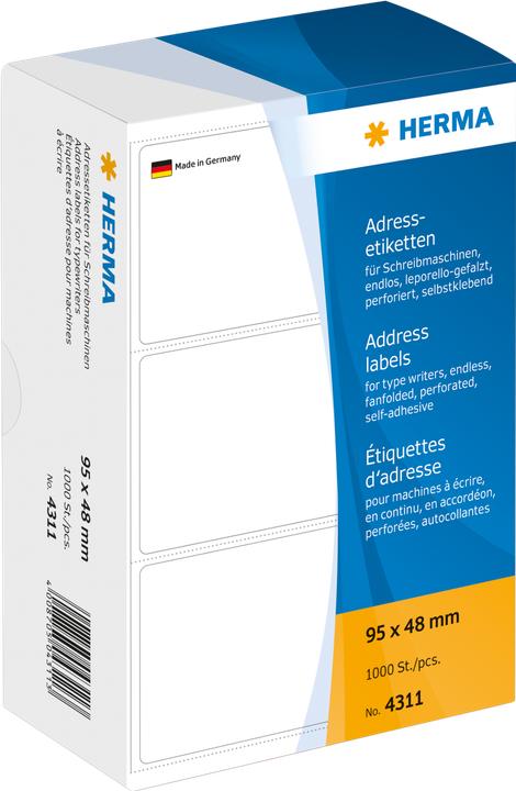 Actual product image HERMA Address labels for typewriters