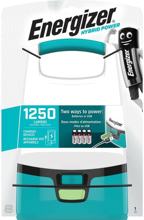 Image du produit Energizer E304157500 Hybrid Powered LED Camping Lanterne 1250lm sur batterie, sur piles Porte