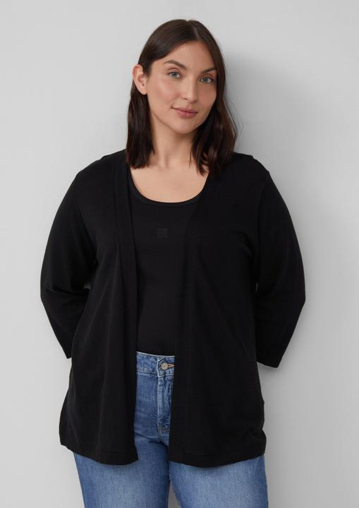 Produktbild s.Oliver Strickjacke Feinstrick-Cardigan aus Baumwolle mit 3/4-Ärmeln (44)