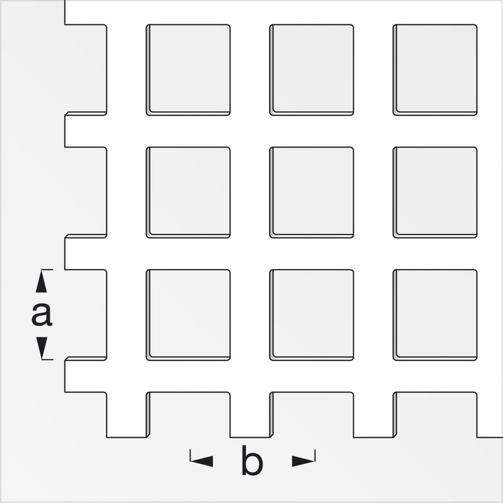 Image du produit Alfer tôle perforée carrée (1000 mm, 200 mm, 0.70 mm)