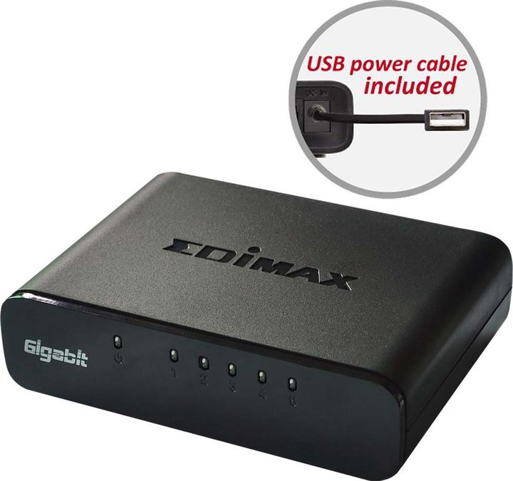 Image du produit edimax ES-5500G V3 : commutateur à 5 ports, 1Gbps (5 ports)
