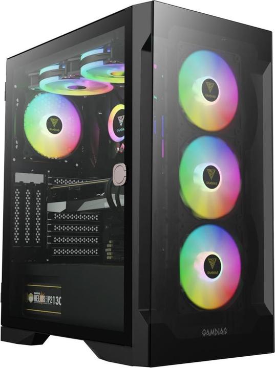 Gamdias Boitier Moyen Tour ATX Talos E2 Elite RGB avec panneaux vitrés (Noir) (ATX)