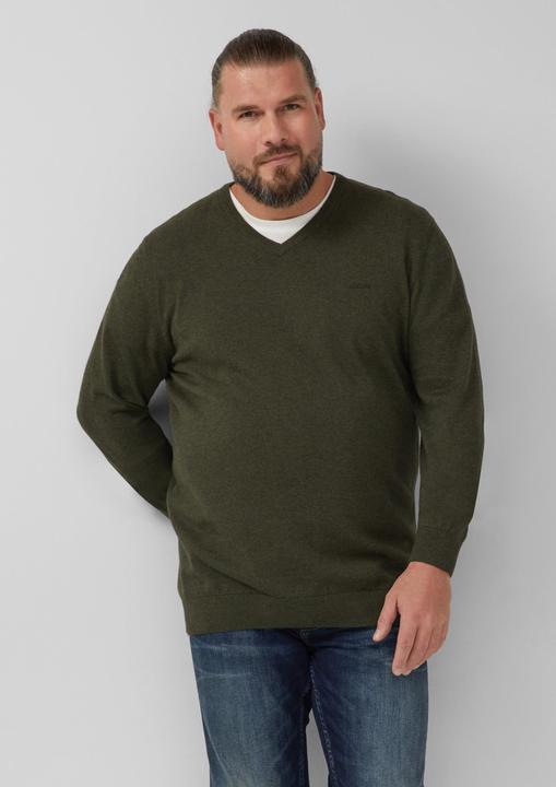 Produktbild S.Oliver Strickpullover Strickpullover mit Logo-Stickerei (4XL)