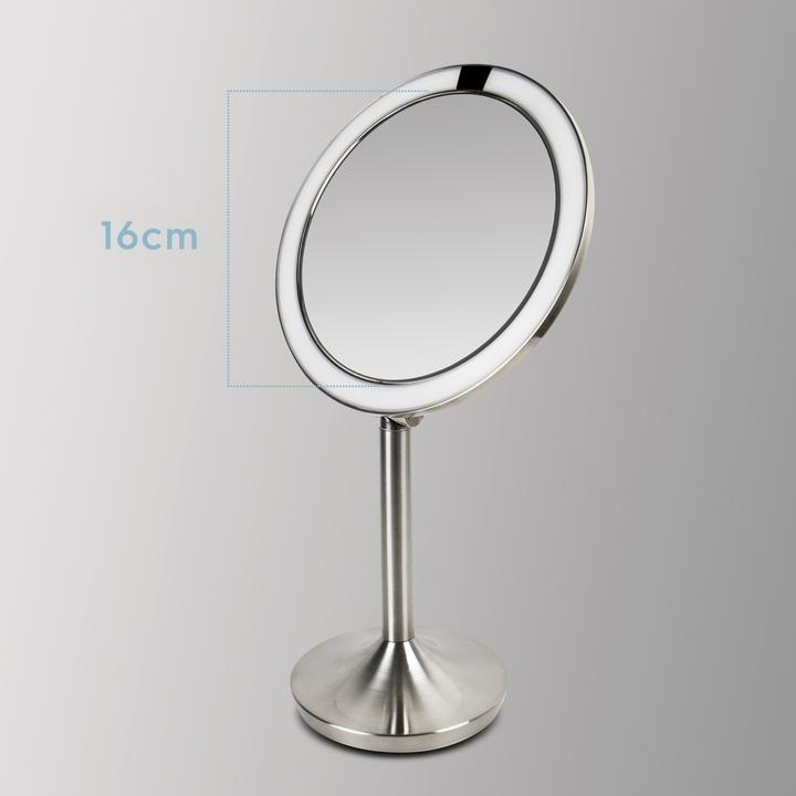 Actual product image Homedics Twist Make-up-Spiegel Freistehend Rund Edelstahl (16 x 16 x 37 cm)