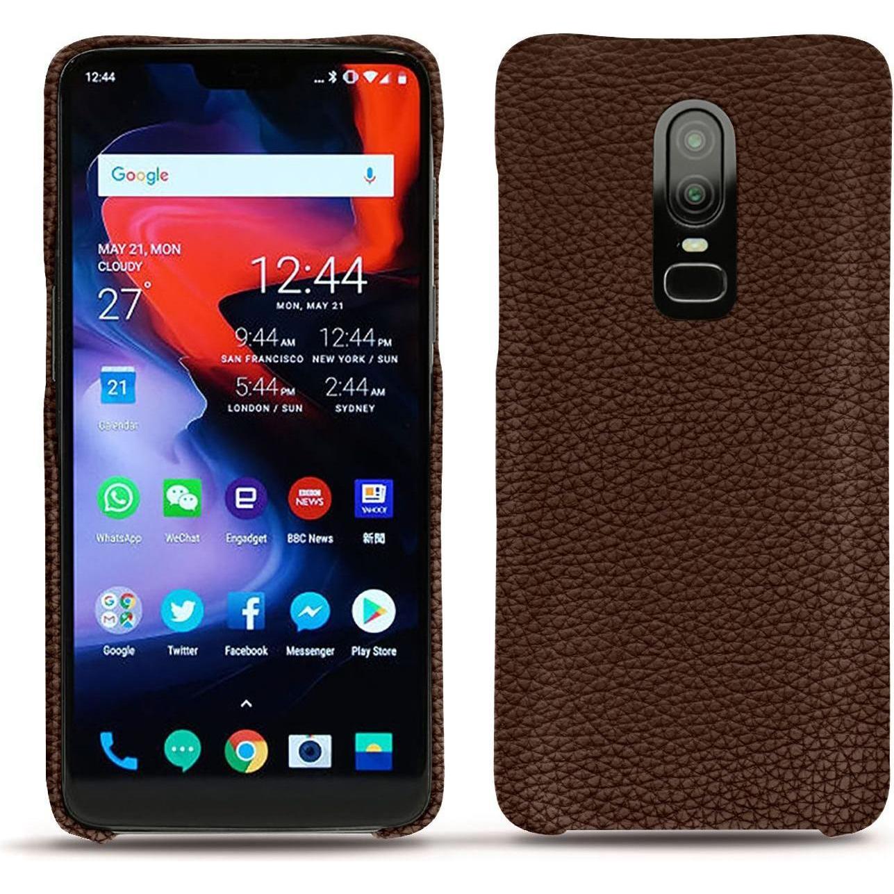Noreve Lederschutzhülle (OnePlus 6), Smartphone Hülle, Braun