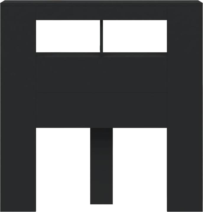 Actual product image vidaXL LED headboard black 100x18.5x103.5 cm Wood-based material, colour