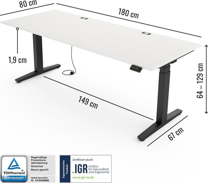 Immagine prodotto Yaasa Desk Expert (180 x 80 cm)