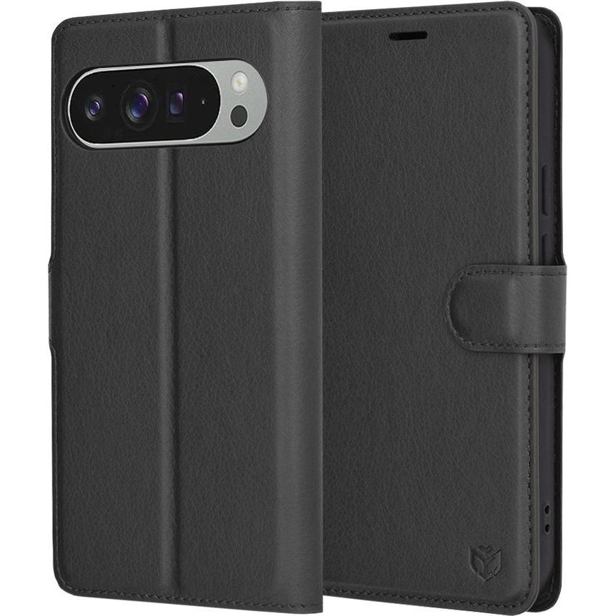 Techsuit - Leather Folio - Google Pixel 9 Pro XL - Black (Google Pixel 9 Pro XL), Cover smartphone, Nero