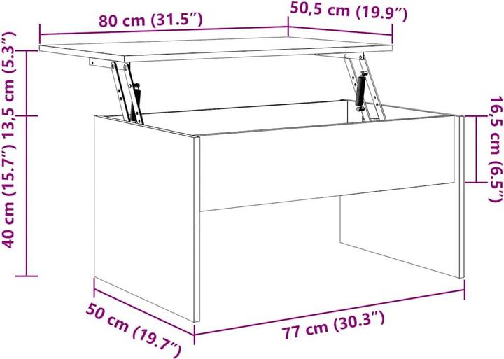Image du produit vidaXL Couchtisch (80 x 50.50 x 41.50 cm)